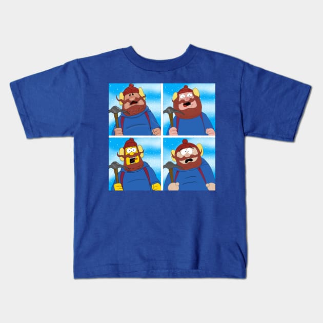 Yukon Cornelius in various styles Kids T-Shirt by AndrewKennethArt